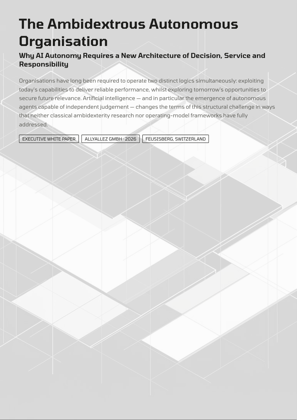 Cover of The Ambidextrous Autonomous Organisation executive white paper